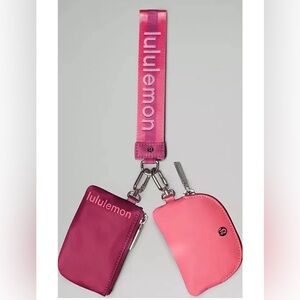 Lululemon Dual Pouch Wristlet = Color Washed Mauve / Sakura Pink NWT